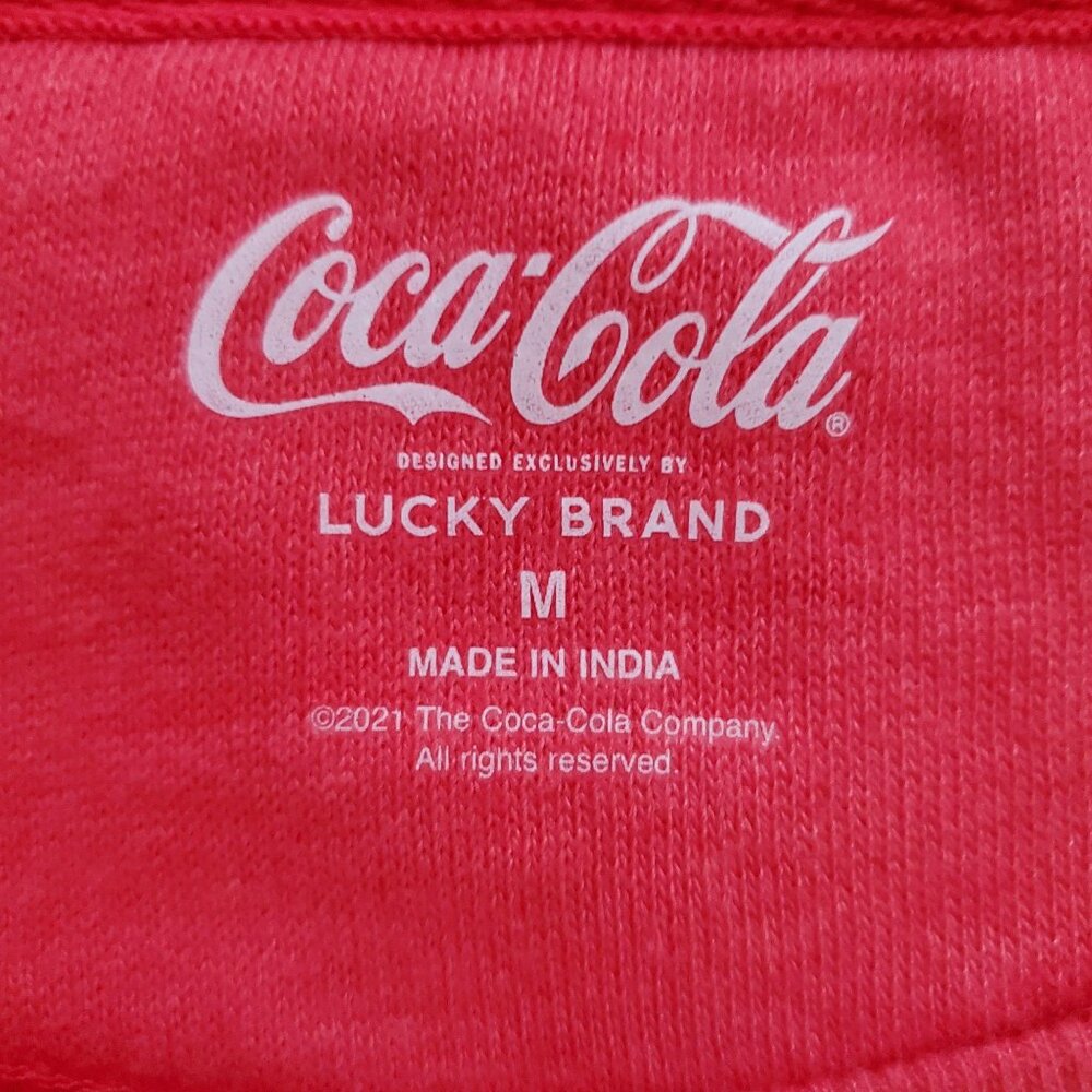 Lucky Brand Women's Coca-Cola Graphic Print Red Long Sleeve Sweater Size Medium - Picture 5 of 14